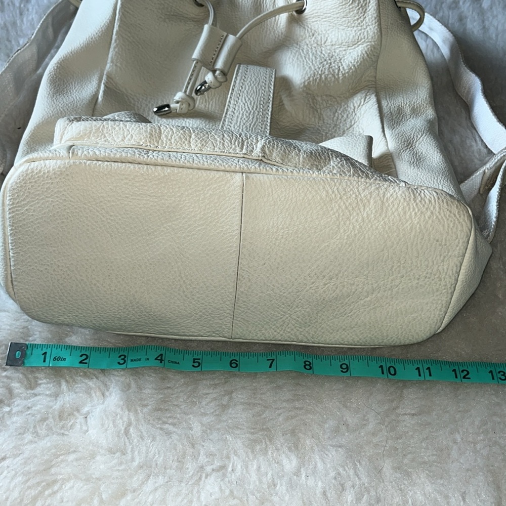 Ameri Leather Ivory Off White Pebbled Leather Dra… - image 3